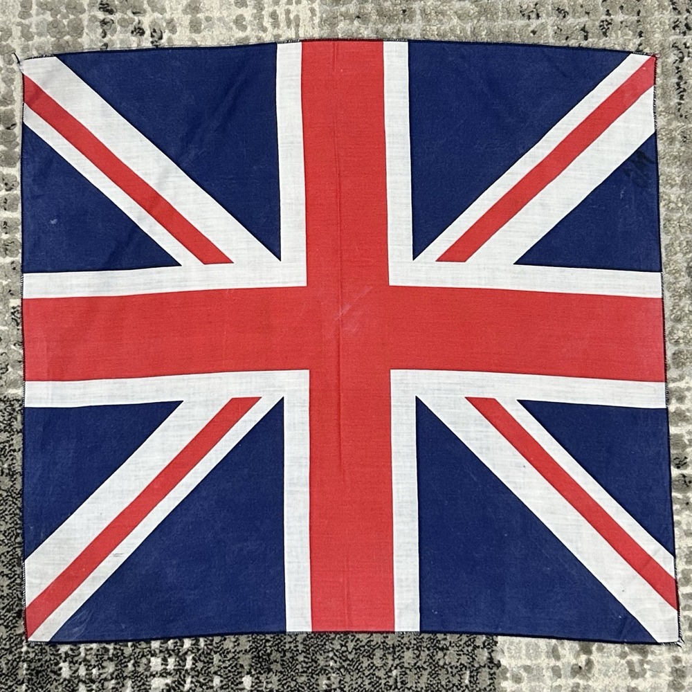 Vintage United Kingdom Red &‎ Blue Bandana Scarf Handkerchief Headband
